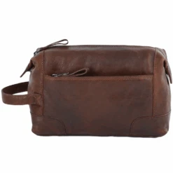 Mens Leather Wash Bag Tan/brown : 4557 -Luxe Style Central ashwood mens leather wash bag tan brown 4557 p597 2402 image