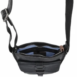 Mens Three Pocket Luxury Small Leather Flight Bag Black : 4551 -Luxe Style Central ashwood mens three pocket luxury small leather flight bag black 4551 p652 2666 image