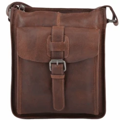 Mens Three Pocket Luxury Small Leather Flight Bag Tan : 4551