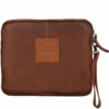 Mens Vintage Leather Tablet Sleeve Clutch Bag Rust : 7991