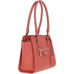 Saffiano Leather Tote Handbag Salmon: 62646 S -Luxe Style Central ashwood saffiano leather tote handbag salmon 62646 s p5233 18966 image