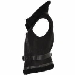 Shearling Leather And Suede Biker Gilet Black/suede : Indiana -Luxe Style Central ashwood shearling leather and suede biker gilet black suede indiana p1531 6855 image