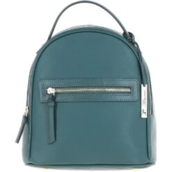 Small Leather Backpack Green: Z-74