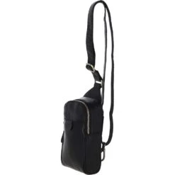 Three Pocket Leather Sling Bag - Black: T-75 -Luxe Style Central ashwood three pocket leather sling bag black t 75 p6755 24598 image