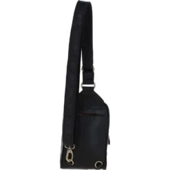 Three Pocket Leather Sling Bag - Black: T-75 -Luxe Style Central ashwood three pocket leather sling bag black t 75 p6755 24600 image