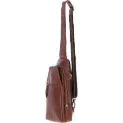 Three Pocket Leather Sling Bag Chestnut : K-43 -Luxe Style Central ashwood three pocket leather sling bag chestnut k 43 p7324 26883 image