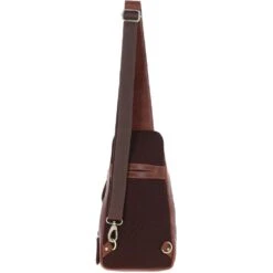 Three Pocket Leather Sling Bag Chestnut : K-43 -Luxe Style Central ashwood three pocket leather sling bag chestnut k 43 p7324 26884 image