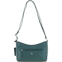 Top Zip Leather Crossbody Bag Green: Z-78 -Luxe Style Central ashwood top zip leather crossbody bag green z 78 p7024 25655 image