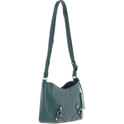 Top Zip Leather Crossbody Bag Green: Z-78 -Luxe Style Central ashwood top zip leather crossbody bag green z 78 p7024 25656 image