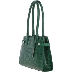 Two Section Leather Tote Bag Green: C-52 -Luxe Style Central ashwood two section leather tote bag green c 52 p5415 19532 image