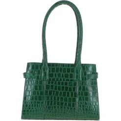 Two Section Leather Tote Bag Green: C-52 -Luxe Style Central ashwood two section leather tote bag green c 52 p5415 19533 image