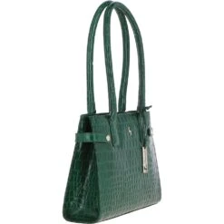 Two Section Leather Tote Bag Green: C-52 -Luxe Style Central ashwood two section leather tote bag green c 52 p5415 19534 image