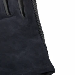 Two Tone Suede And Leather Gloves With Leather Woven Stitch Detail Black/Navy: 343 -Luxe Style Central ashwood two tone suede and leather gloves with leather woven stitch detail black navy 343 p1688 7480 image