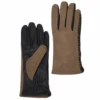 Two Tone Suede And Leather Gloves With Leather Woven Stitch Detail Black/Taupe : 343 -Luxe Style Central ashwood two tone suede and leather gloves with leather woven stitch detail black taupe 343 p1690 7483 image