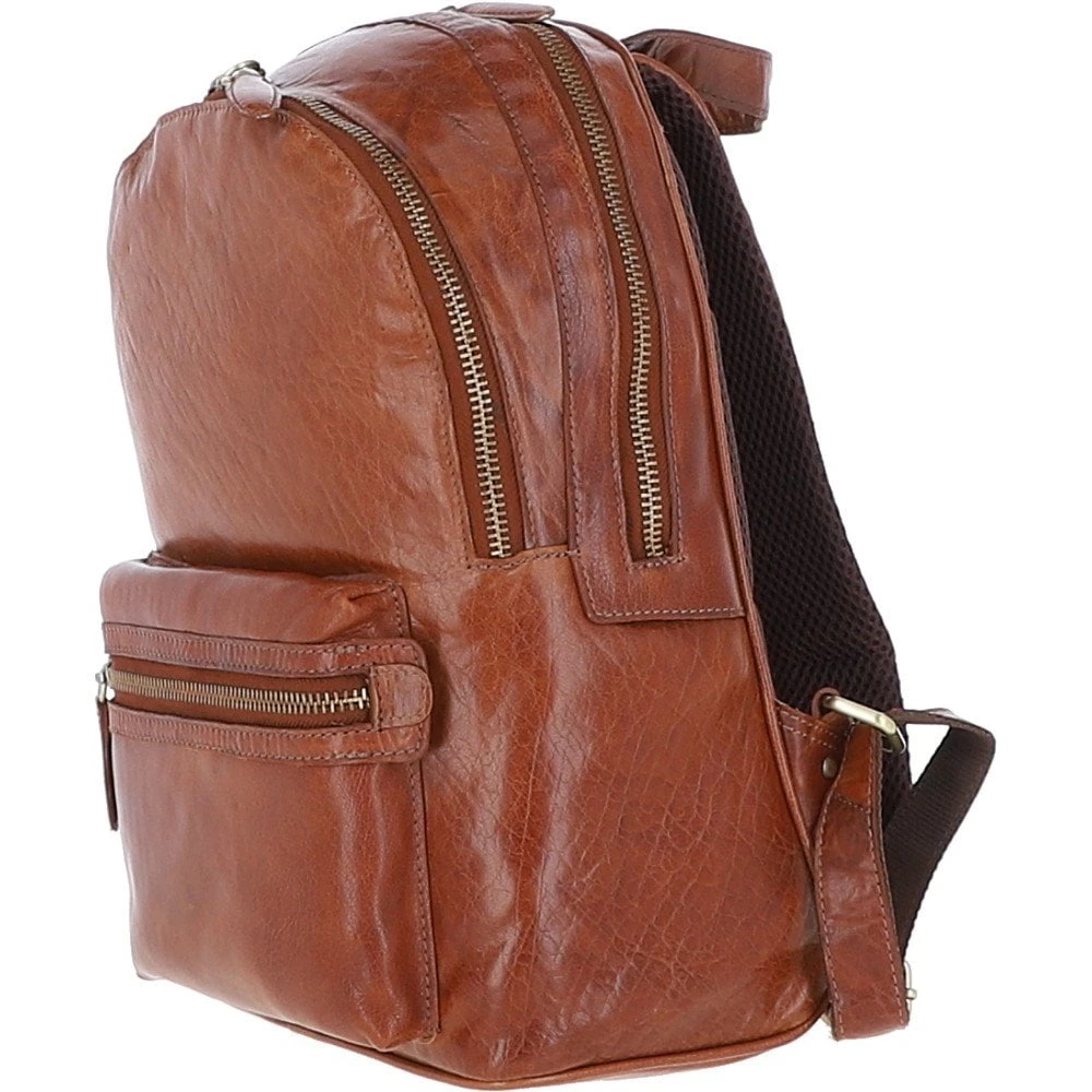 Unisex Leather Backpack Tan : G-38 4 Unisex Leather Backpack Tan : G-38 - Image 2