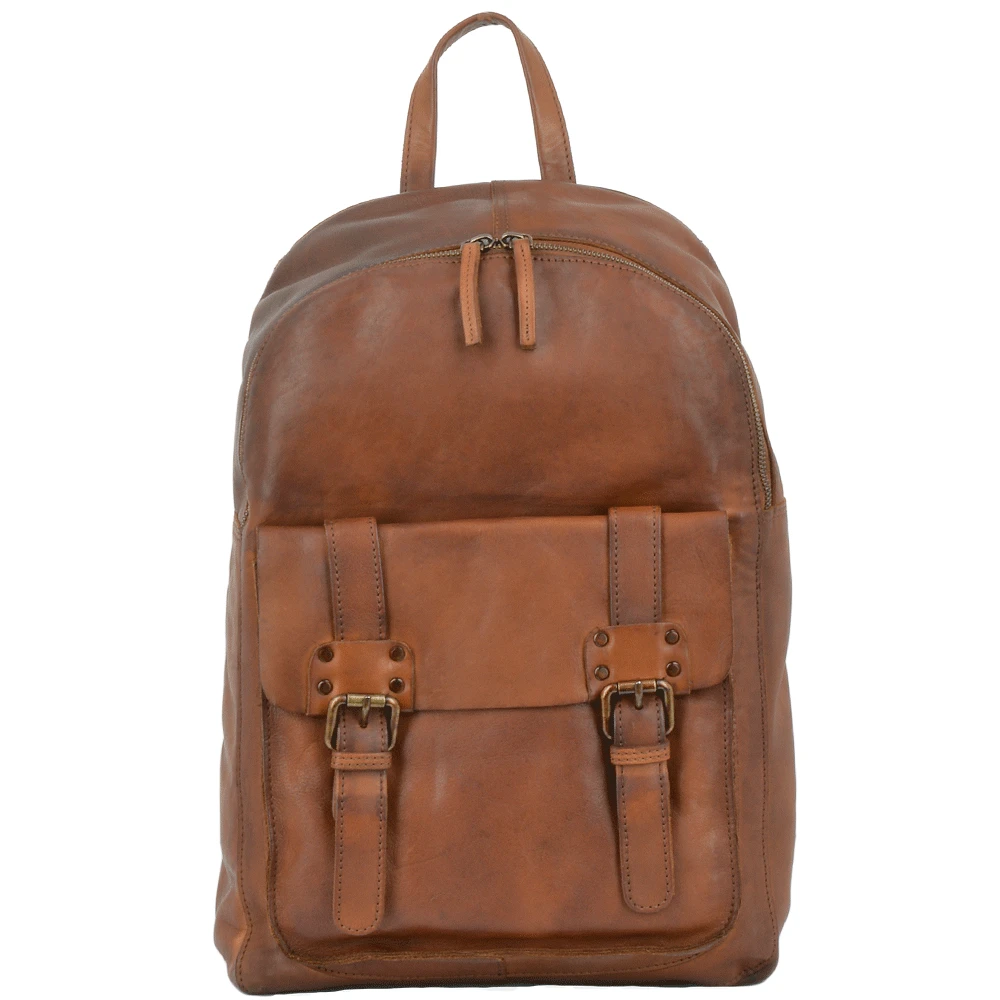 Unisex Leather Vintage Wash Backpack Rust : 7999 3 Unisex Leather Vintage Wash Backpack Rust : 7999
