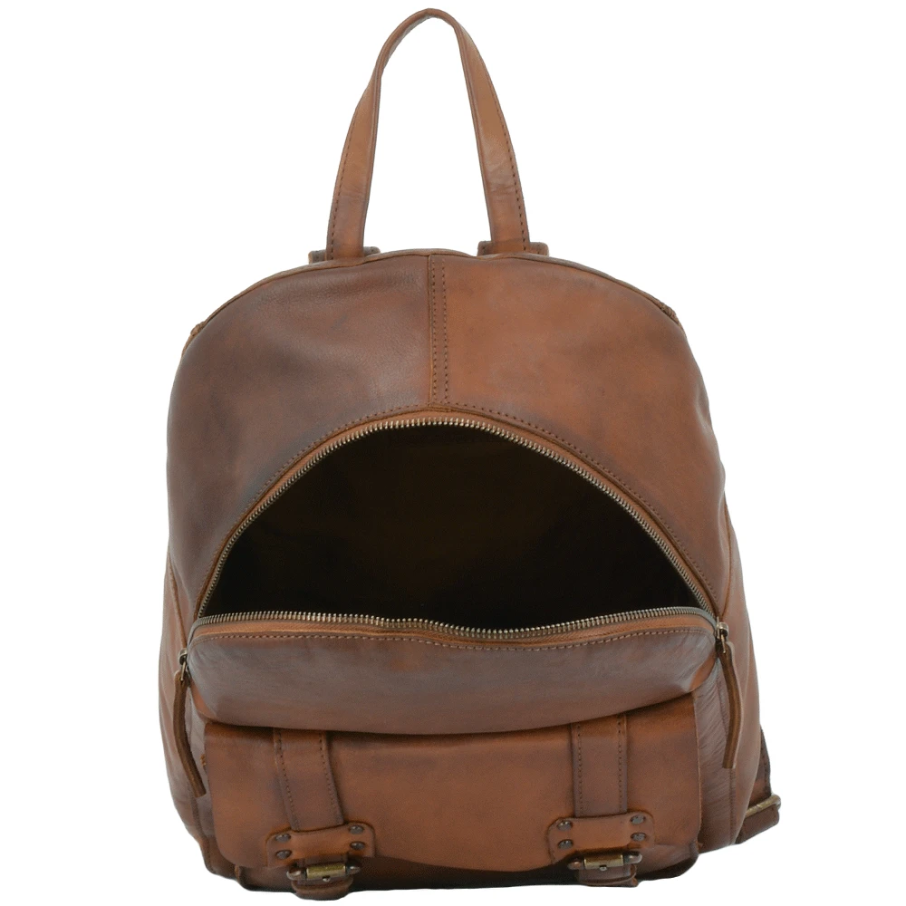 Unisex Leather Vintage Wash Backpack Rust : 7999 7 Unisex Leather Vintage Wash Backpack Rust : 7999 - Image 5