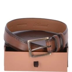 Vegetable Tanned Classic Leather Brogue Belt Tan : 1997