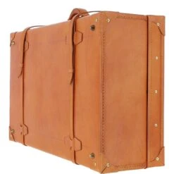 Vintage Large Leather Trunk Tan: VIN-26 -Luxe Style Central ashwood vintage large leather trunk tan vin 26 p6093 21953 image