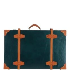 Vintage Leather Trunk Green: VIN-22 -Luxe Style Central ashwood vintage leather trunk green vin 22 p6487 23830 image