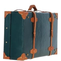 Vintage Leather Trunk Green: VIN-22 -Luxe Style Central ashwood vintage leather trunk green vin 22 p6487 23831 image