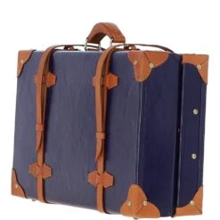 Vintage Leather Trunk Navy: VIN-18 -Luxe Style Central ashwood vintage leather trunk navy vin 18 p6485 23824 image
