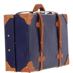 Vintage Leather Trunk Navy: VIN-18 -Luxe Style Central ashwood vintage leather trunk navy vin 18 p6485 23826 image