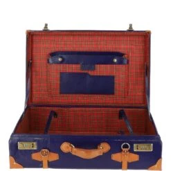 Vintage Leather Trunk Navy: VIN-22 -Luxe Style Central ashwood vintage leather trunk navy vin 22 p6087 21922 image