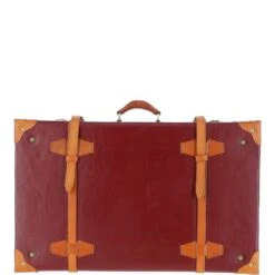 Vintage Leather Trunk Red: VIN-22