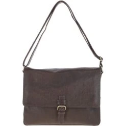 Waxy Leather Messenger Bag Brown: David