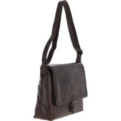 Waxy Leather Messenger Laptop Bag Brown: W-74 -Luxe Style Central ashwood waxy leather messenger laptop bag brown w 74 p5506 19878 image