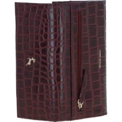 Womens Croc 7 Card Large Leather Purse Bordeaux: C-05 -Luxe Style Central ashwood womens croc 7 card large leather purse bordeaux c 05 p5996 21402 image