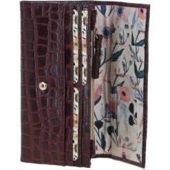 Womens Croc 7 Card Large Leather Purse Bordeaux: C-05 -Luxe Style Central ashwood womens croc 7 card large leather purse bordeaux c 05 p5996 21404 image