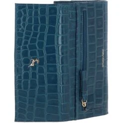 Womens Croc 7 Card Large Leather Purse Teal: C-05 -Luxe Style Central ashwood womens croc 7 card large leather purse teal c 05 p5999 21423 image
