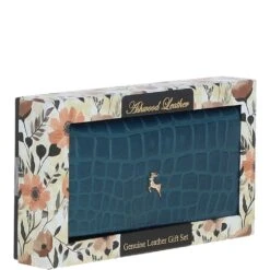 Womens Croc 7 Card Large Leather Purse Teal: C-05 -Luxe Style Central ashwood womens croc 7 card large leather purse teal c 05 p5999 21426 image