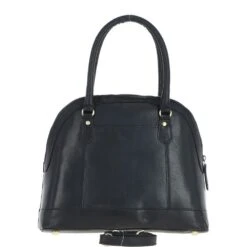 Womens Leather Tote Bag Black: T-81