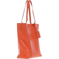 Womens Long Handle Leather Shopper Bag Mandarin: 62320 -Luxe Style Central ashwood womens long handle leather shopper bag mandarin 62320 p6657 24287 image