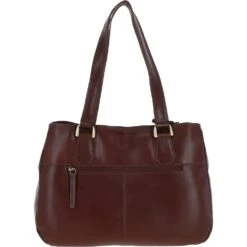 Womens Three Section Leather Shoulder Bag Chestnut: V-31 -Luxe Style Central ashwood womens three section leather shoulder bag chestnut v 31 p5295 19112 image