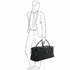 XLarge Leather Travel Holdall Black : 4556 -Luxe Style Central ashwood xlarge leather travel holdall black 4556 p623 4666 image