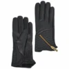 Zip And Stitch Detail Leather Gloves Black : 373 -Luxe Style Central ashwood zip and stitch detail leather gloves black 373 p1691 7501 image