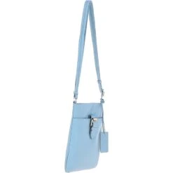 Zip Top Leather Cross Body Bag Glome Blue: SB Buckle -Luxe Style Central ashwood zip top leather cross body bag glome blue sb buckle p6040 23582 image