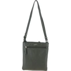 Zip Top Leather Cross Body Bag Green: SB Buckle -Luxe Style Central ashwood zip top leather cross body bag green sb buckle p6041 21654 image