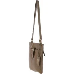 Zip Top Leather Cross Body Bag Olive: SB Buckle -Luxe Style Central ashwood zip top leather cross body bag olive sb buckle p6052 21565 image