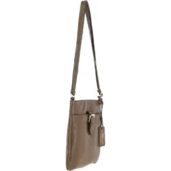 Zip Top Leather Cross Body Bag Olive: SB Buckle -Luxe Style Central ashwood zip top leather cross body bag olive sb buckle p6052 21567 image