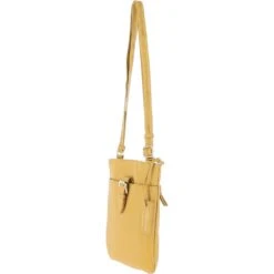 Zip Top Leather Cross Body Bag Yellow: SB Buckle -Luxe Style Central ashwood zip top leather cross body bag yellow sb buckle p6064 21541 image
