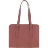 Zip Top Leather Handbag Salmon: A4 Buckle -Luxe Style Central ashwood zip top leather handbag salmon a4 buckle p5306 19318 image