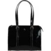 Zip Top Patent Leather Handbag Black: A4 Buckle -Luxe Style Central ashwood zip top patent leather handbag black a4 buckle p5305 19314 image