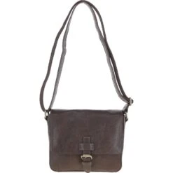 Aswood Leather Crossbody Bag Brown: Dom
