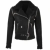 Belted Biker 2-in-1 Biker Pilot Jacket Black/snu : Luna -Luxe Style Central belted biker 2 in 1 biker pilot jacket black snu luna p1492 6692 image