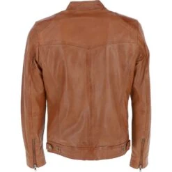 Leather Biker Jacket Tan: Hartside -Luxe Style Central brampton leather biker jacket tan hartside p5378 19452 image